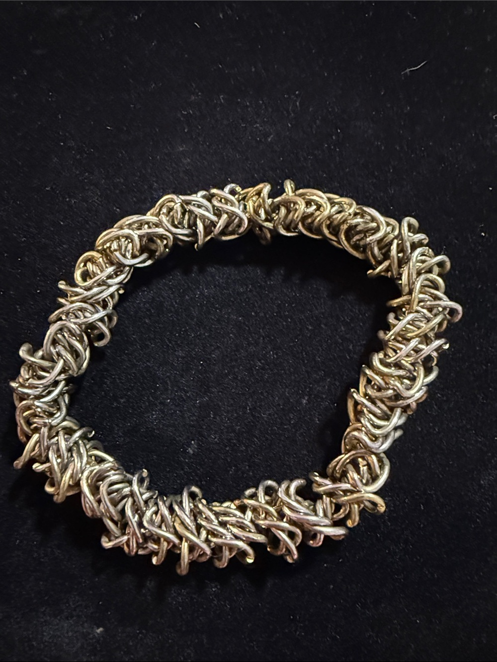 Byzantine Chainmaille Bracelet Women’s Stainless Steel weave pattern stretches